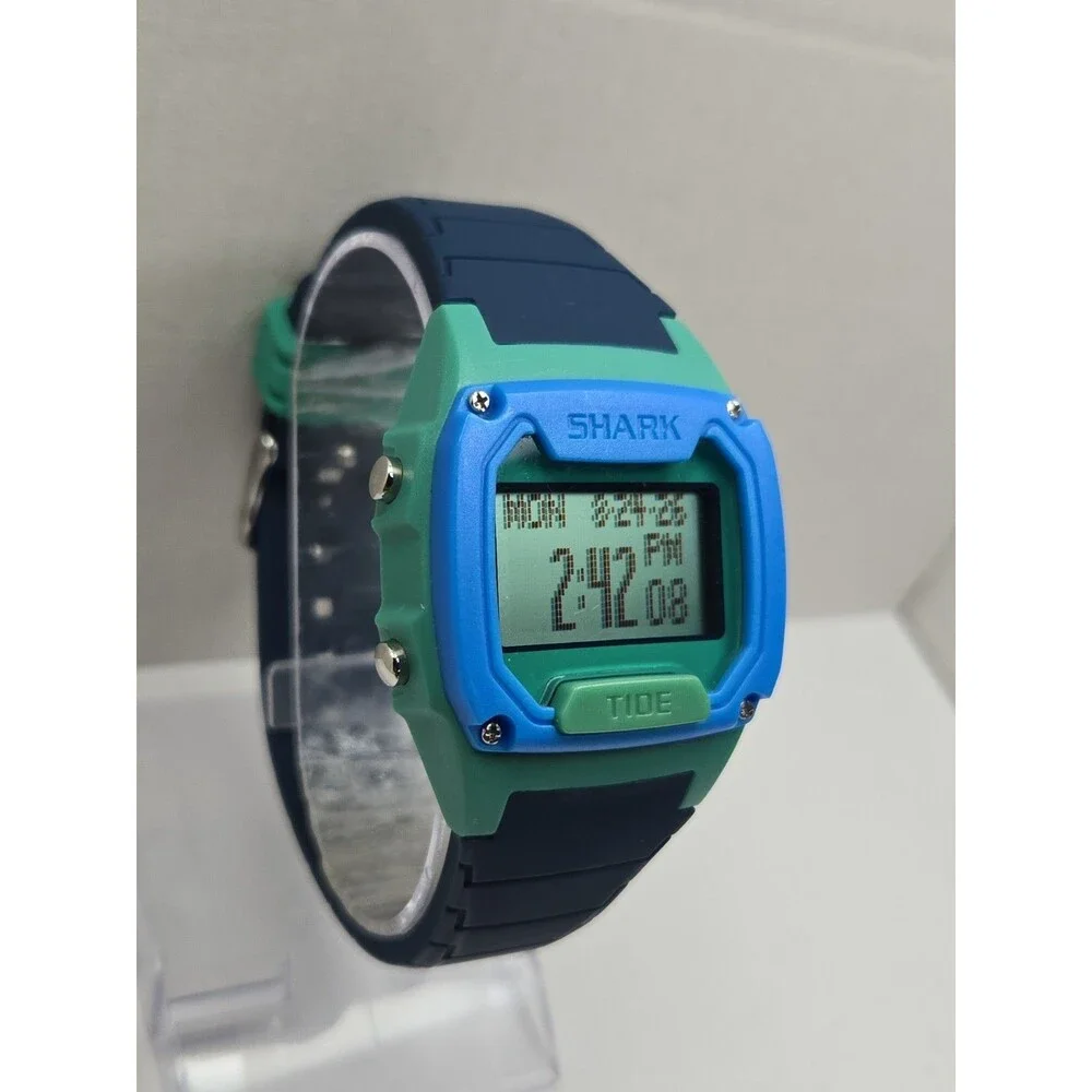 Freestyle Shark Classic Tide Digital Surf Watch Navy Green 100M 40mm New Battery